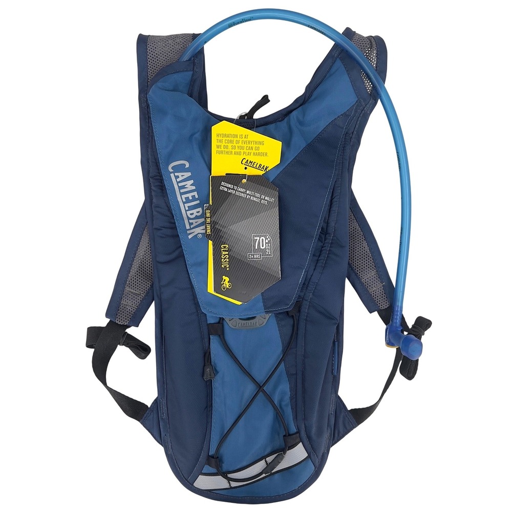 NEW CamelBak Classic Hydration Pack Blue 2L 70oz Antidote Reservoir Hiking Bike